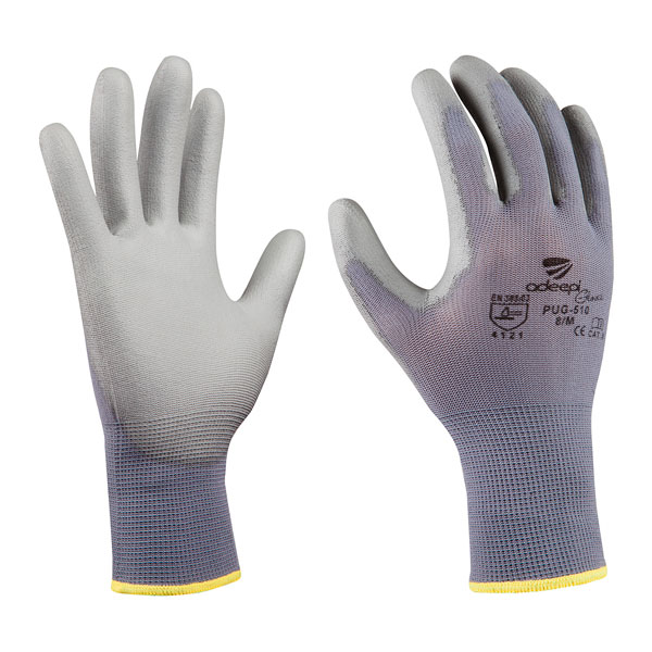 PUG™ guantes blancos ligeros recubiertos de poliuretano
